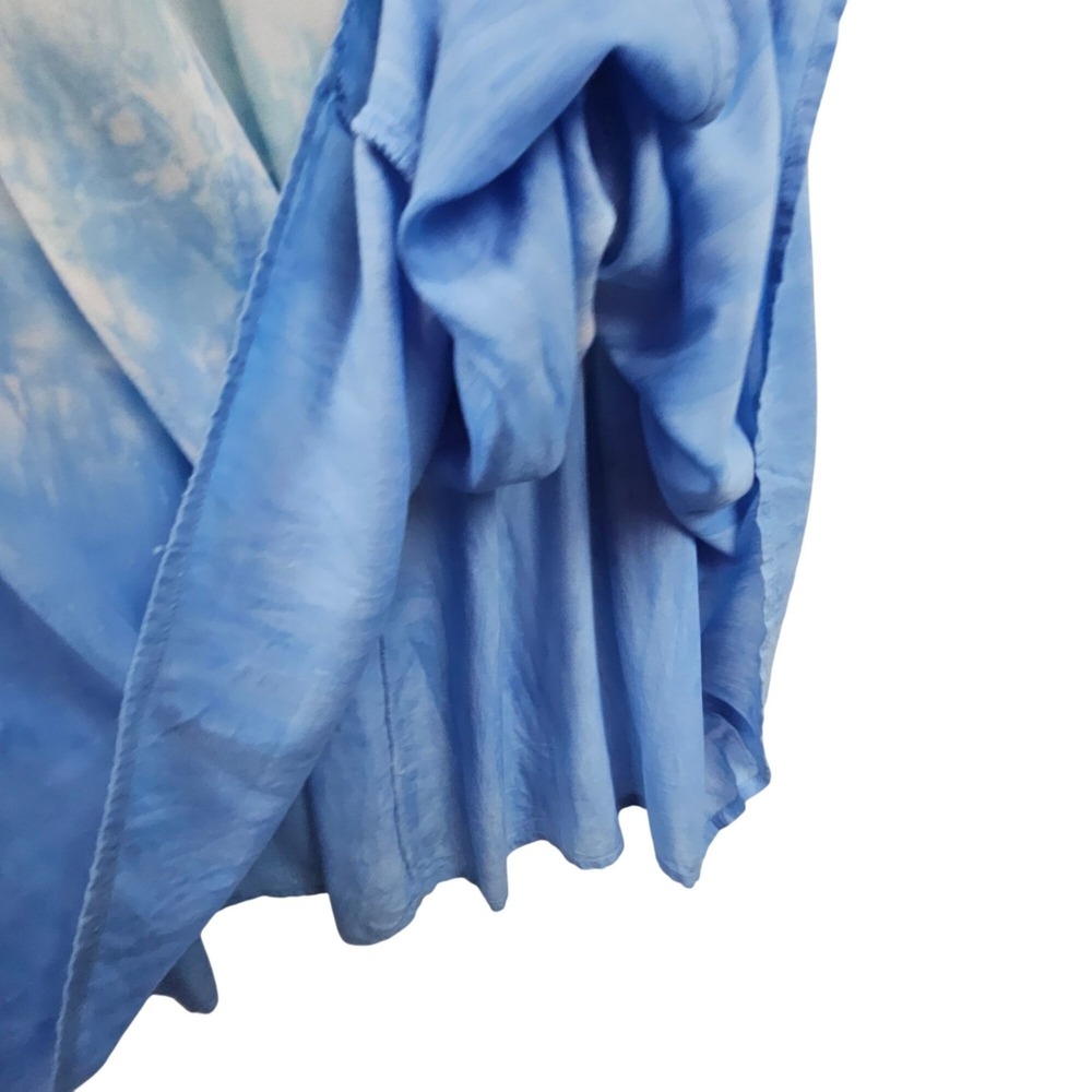 Tiare Hawaii Maxi Dress One Size Blue Tie Dye Strapless Smocked Boho Stretch - Picture 8 of 10